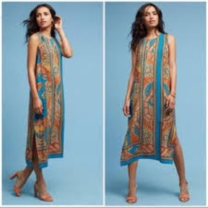 Anthropologie Tanvi Column Scarf Print Dress
